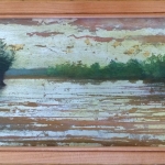 South of Arnold's | oil & metal leaf on cherry