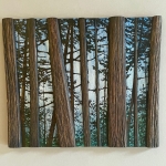 Untitled | oil, metal leaf on pine