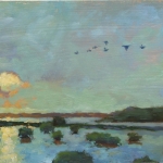 David-Smith-Sunrise-Over-Mangroves-Oil-on-Aluminum-6.75-x-12