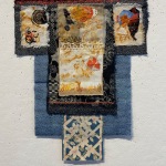 Ceremonial Robe, 2022, Rust stained cotton,cotton, silk fabric, embroidery floss