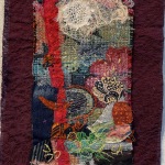 Summer Moon, 2022, cotton fabric, embroidery floss, 8"x5"